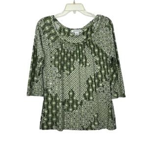 Liz Claiborne Green Printed Top